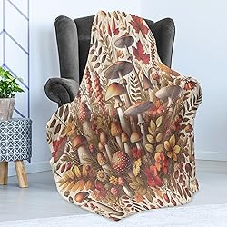Ambesonne Fall Throw Blanket, Woodland Botanical