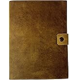 Modest Goods Refillable Leather Journal | Premium Lined A5 Notebook Cover | 200 Ruled Writing Pages | Card Holder Slot | Leather Bound Journals for Men & Women, Best Gift Travel Diary, Cool Planner