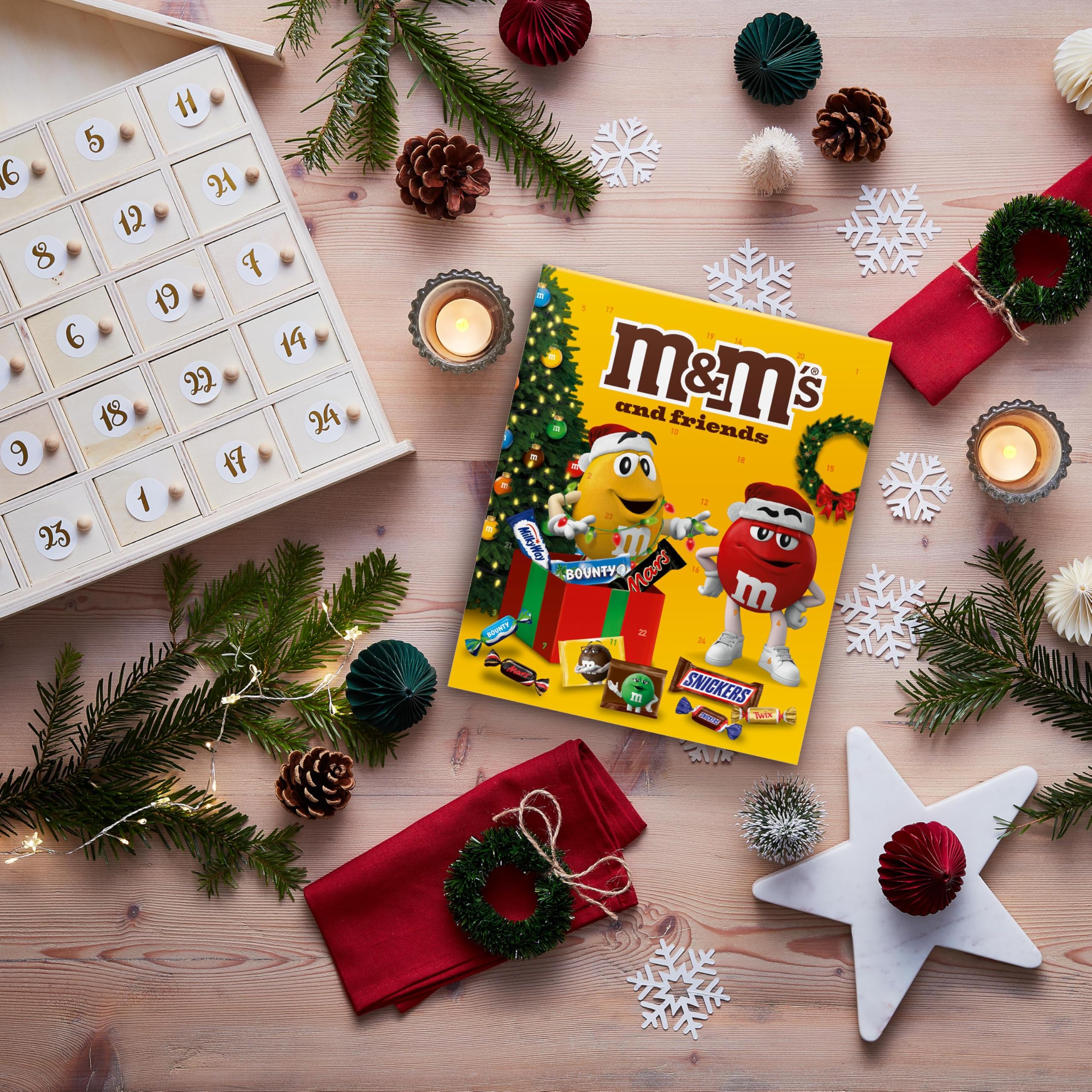 M&M'S & Friends Adventskalender mit M&M'S, Bounty, Mars, Milky Way, Snickers und Twix I 361 g Süßigkeiten zum Verschenken und für Weihnachten 5