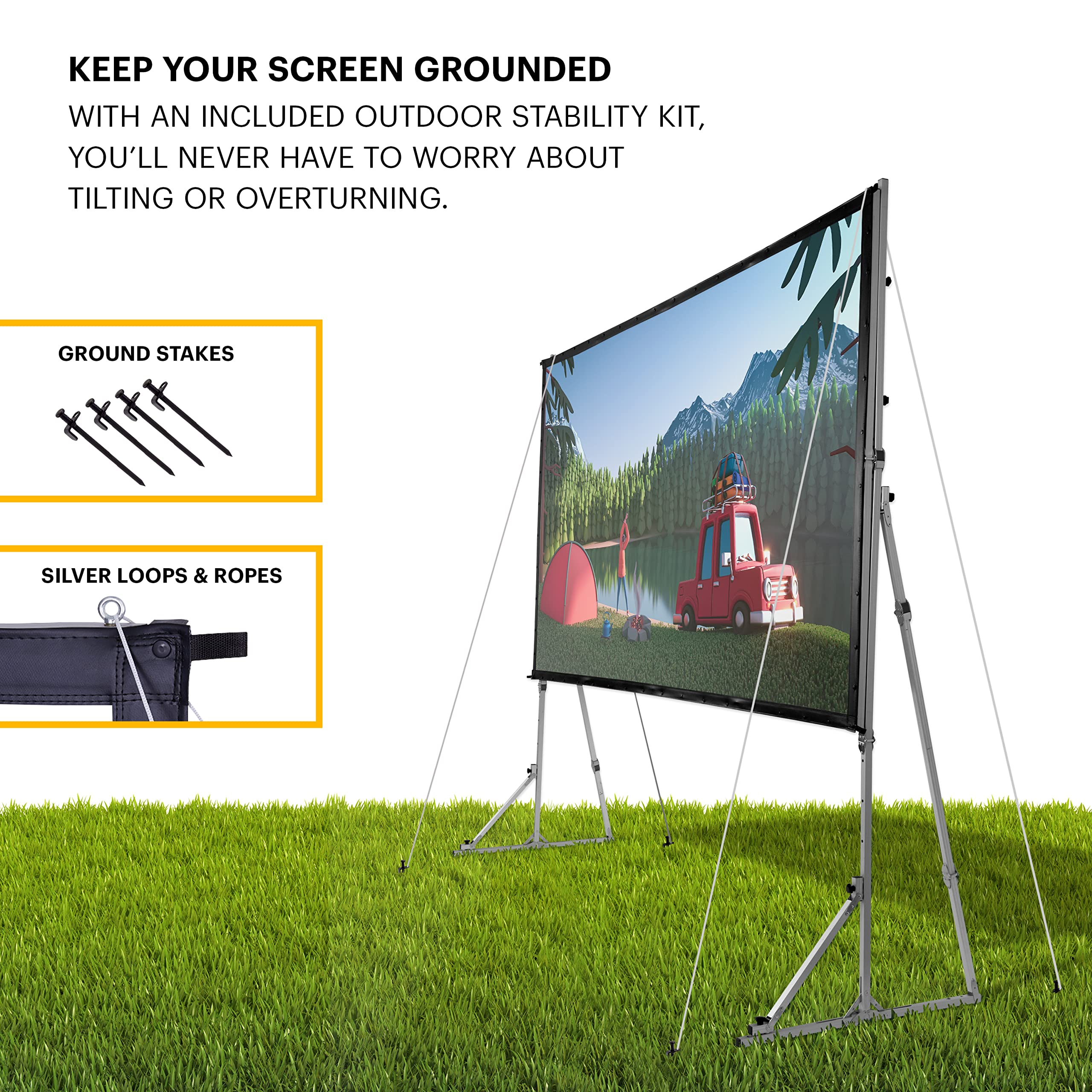 Mua KODAK 150” Portable Projector Screen W/Stand - Fast Fold White ...