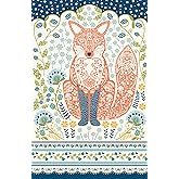 Ulster Weavers Tea Towel Cotton, Durable & Machine Washable, Eco-Friendly Design, Ideal Size, Animal Theme, Woodland Fox, Gre
