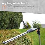 VonHaus Cordless Pole Hedge Trimmer 20V Long Reach 193-244cm view 2