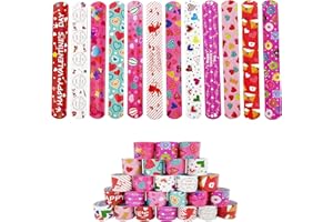 DimiGlobal Valentine Slap Bracelets for Kids Valentines Day Slap Bracelets Bulk for Boys and Girls Holiday Slap Bracelet Party Favors Supplies Classroom Prizes Exchanging Gifts (24)