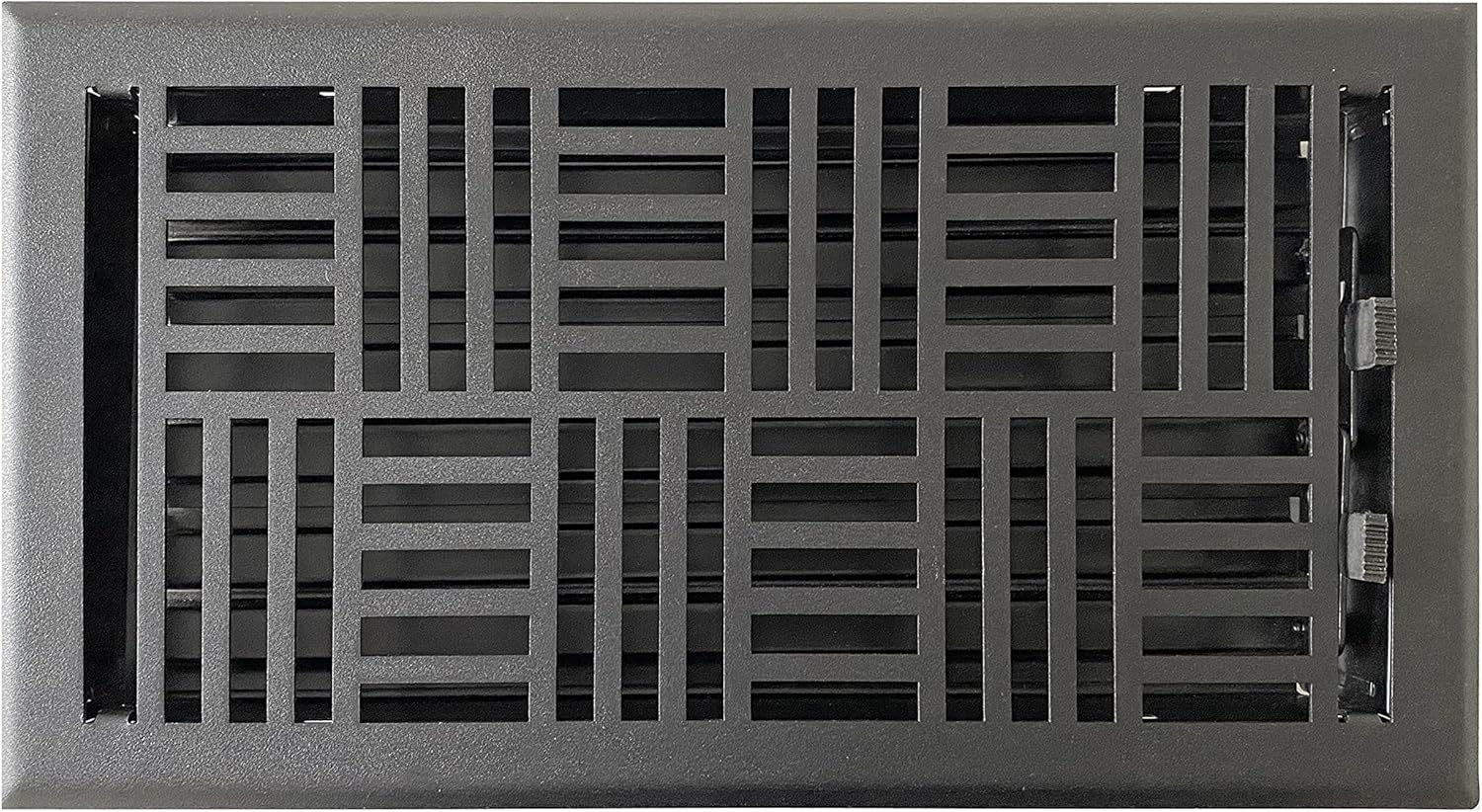 Registers, Grilles & Vents - Empire Register Co, Vent Cover - 6x12 inch, Art Nouveau Design, Textured Black Finish, Heavy Duty Floor Vent Covers, Metal Damper Attached. Vent Covers for Home Floor only.