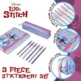 Disney Stitch Stationery Set A5 Notebook Pencil Case 6 Pens Blue view 2