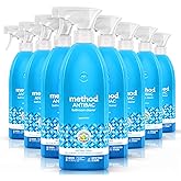 method Antibacterial Bathroom Cleaner, Spearmint, 28 fl oz, 8 Pack | Kills 99.9% of Household Germs, No Rinse Cleaner, Removes Soap Scum, Grime &amp; Stains, Use on Bathroom Surfaces