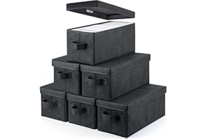 UENTIP CD Storage Box - Pack of 6 CD Case Storage - 13.2" x 5.9" x 5.3", Container holds 30 CDs in full jewel cases, 60 CDs in slim cases, and 165 discs in CD sleeves - Black (6pack-black)