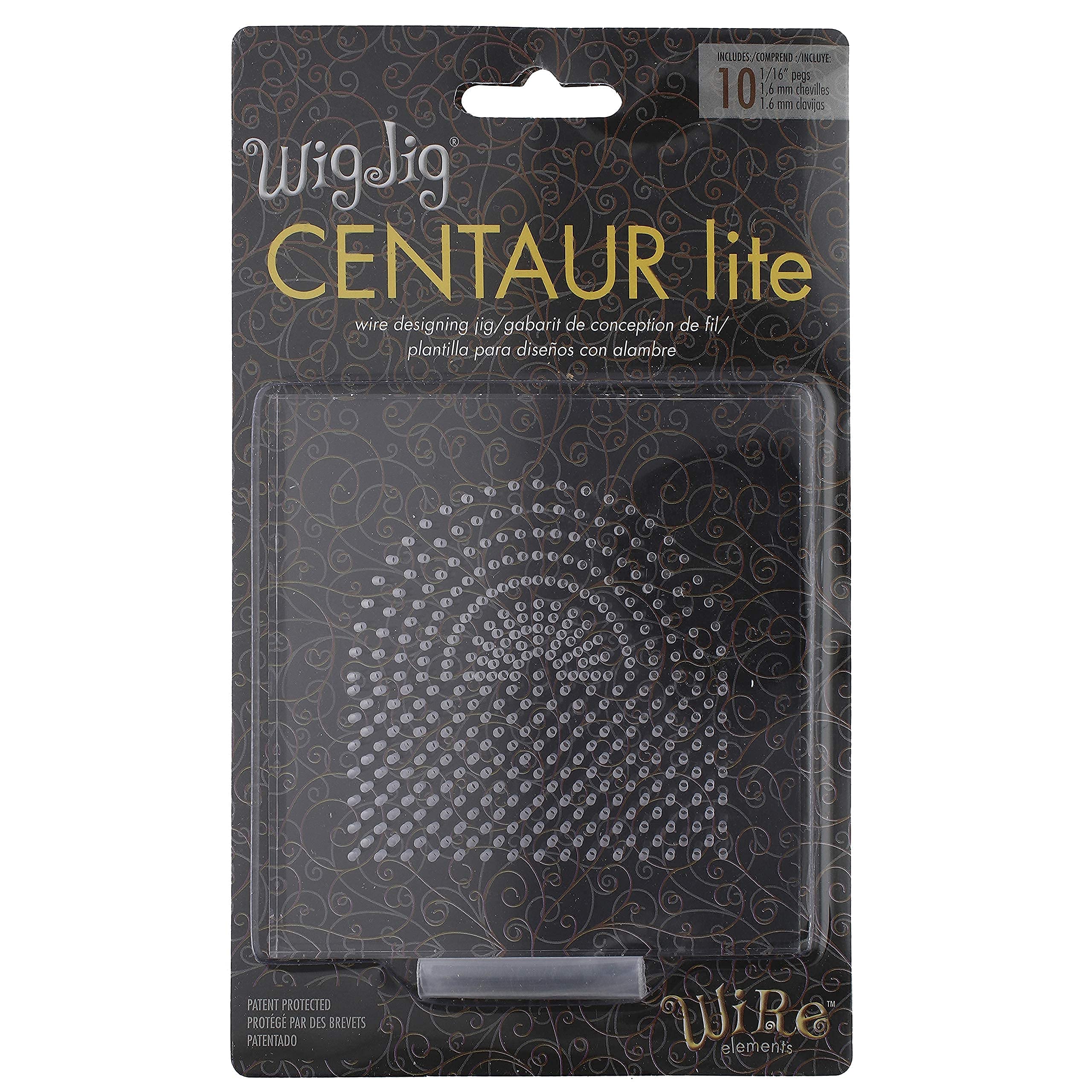 The Beadsmith Wig Jig Centaur Lite – Wire Elements Acrylic Square Jig 4 x 4, 441 Holes, 10 Removable Metal Pegs – Tool for Making Wire Components and Jewelry Designs