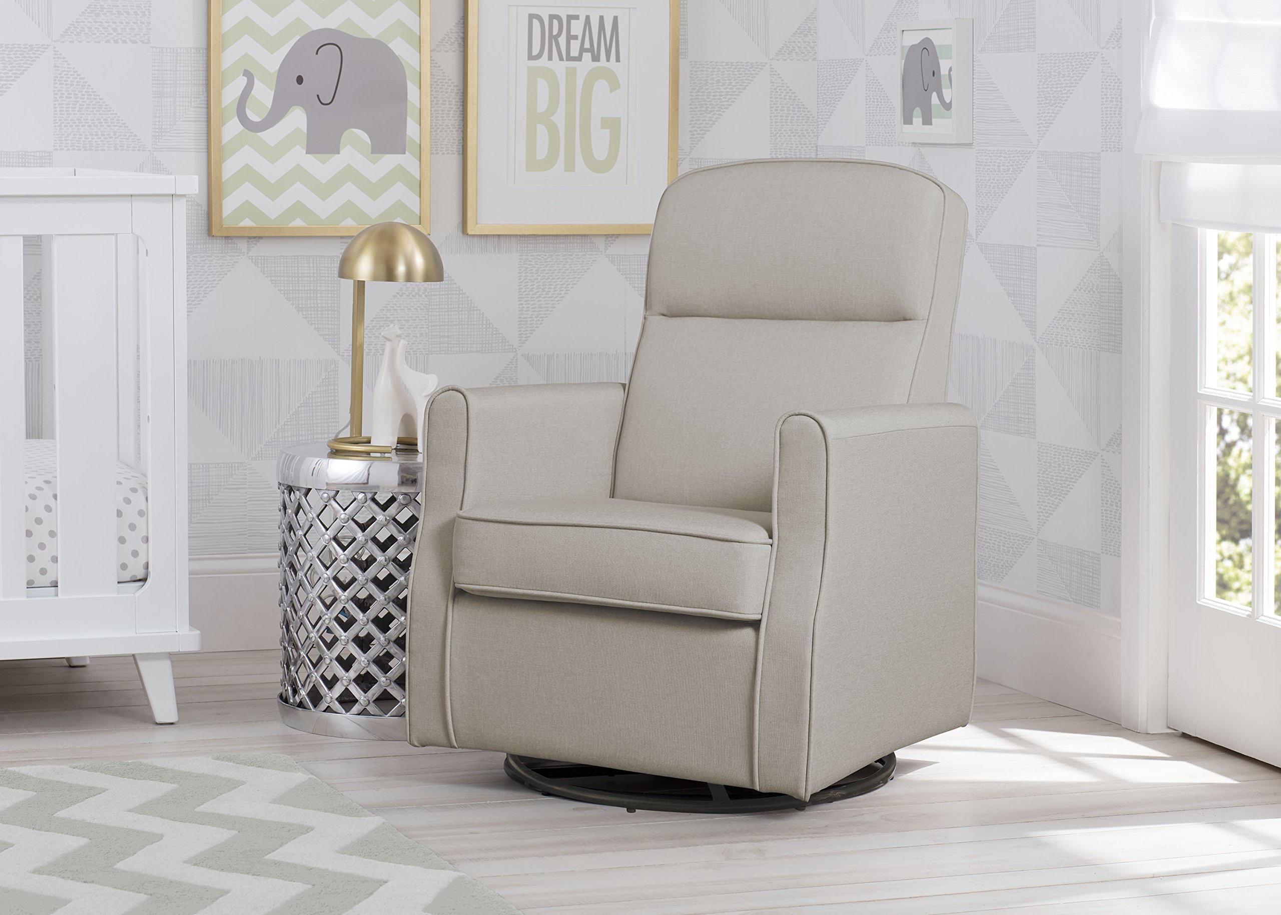 Delta Children Blair Nursery Glider Swivel Rocker Chair, Taupe