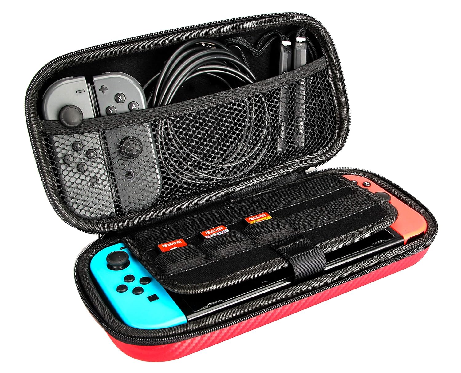Basics Carrying Case for Nintendo Switch and Accessories - 10 x 2 x 5 Inches, Black: Video Games