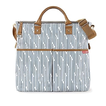 Amazon Com Skip Hop Duo Special Edition Carry All Travel Diaper Bag Tote With Multipockets One Size Blueprint Stripe Baby