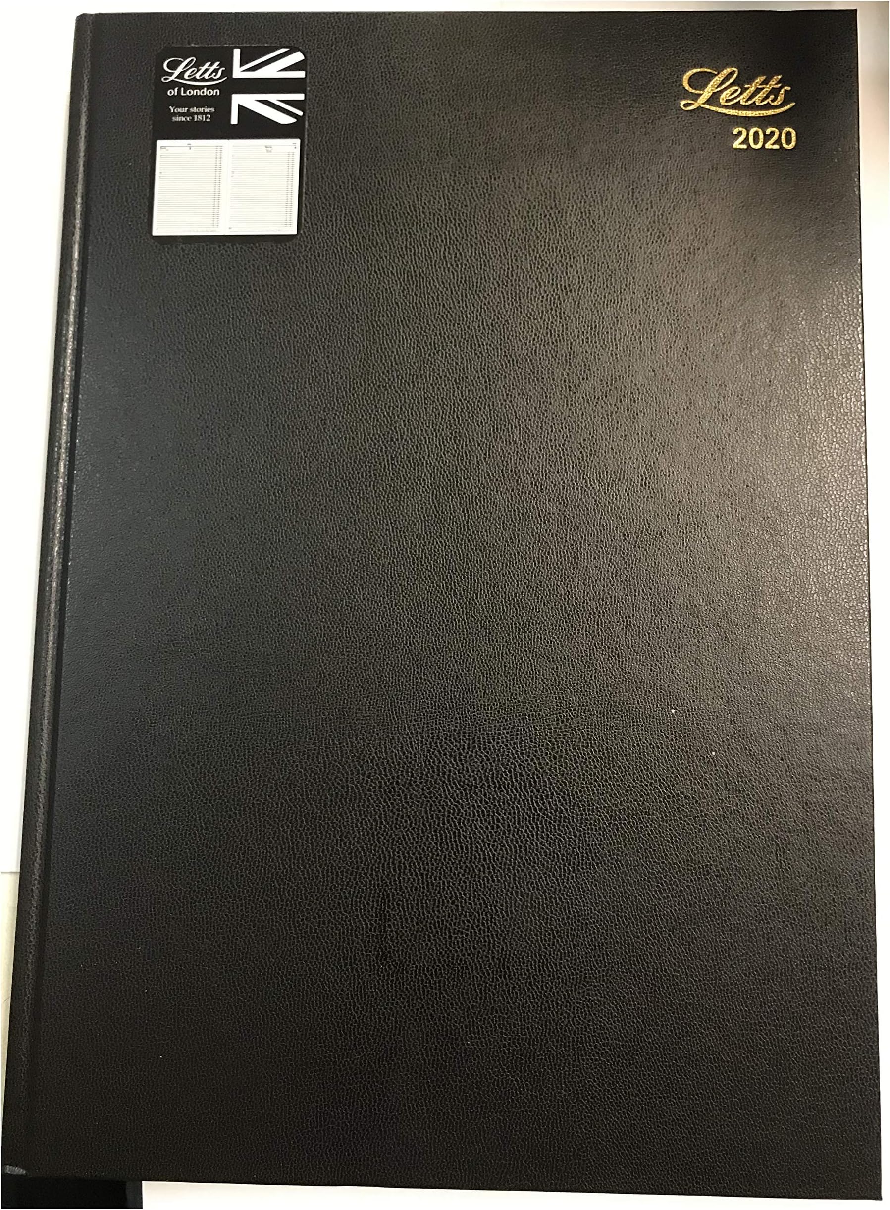 Letts of London, for Year 2020, 10Z, Daily Commercial X Large Desk Diary, 8 1/4" x 12" (Black)