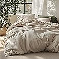 Bedsure Linen Duvet Cover California King - Linen Cotton Blend Bedding Set, Soft & Cozy, 3 Pieces, 1 Duvet Cover 104x98 and 2 Pillowcases, Tannish Color Cooling Bedding, Comforter Sold Separately