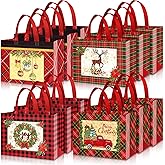 Whaline Christmas Canvas Tote Bags - Boho Christmas Tree Print, Reusable Gift & Shopping Bag