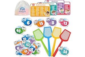 Coogam Math Counting Game, Math Manipulative Learning Swat The Fly Cards, Practice with Addition, Subtraction, Multiplication