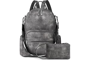 OPAGE Leather Backpack Purse for Women Fashion Ladies Convertible Shoulder Casual Travel Bags With Wristlet