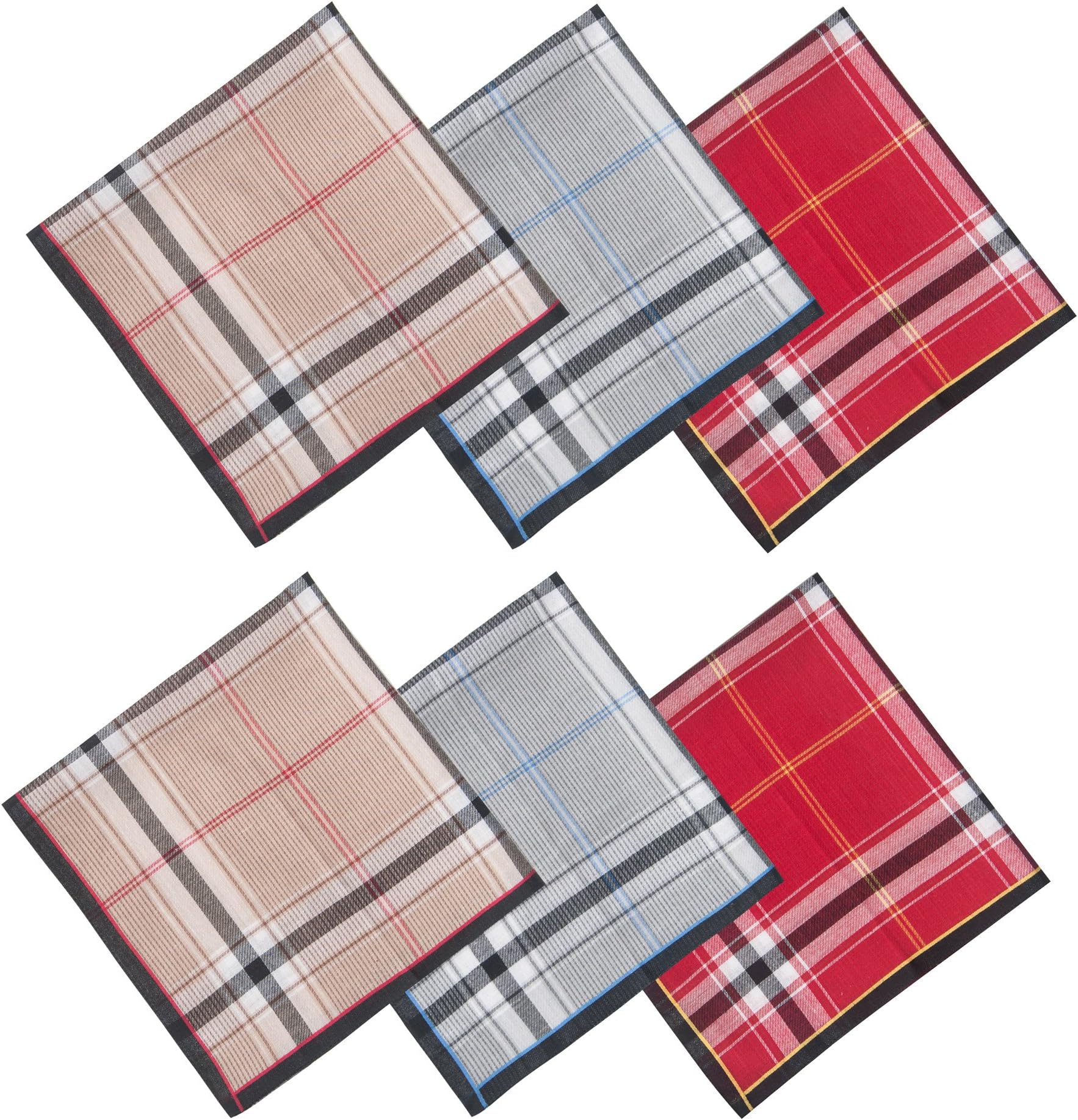 Selected Hanky 100% Cotton Men's Handkerchiefs 6 Piece Gift Set