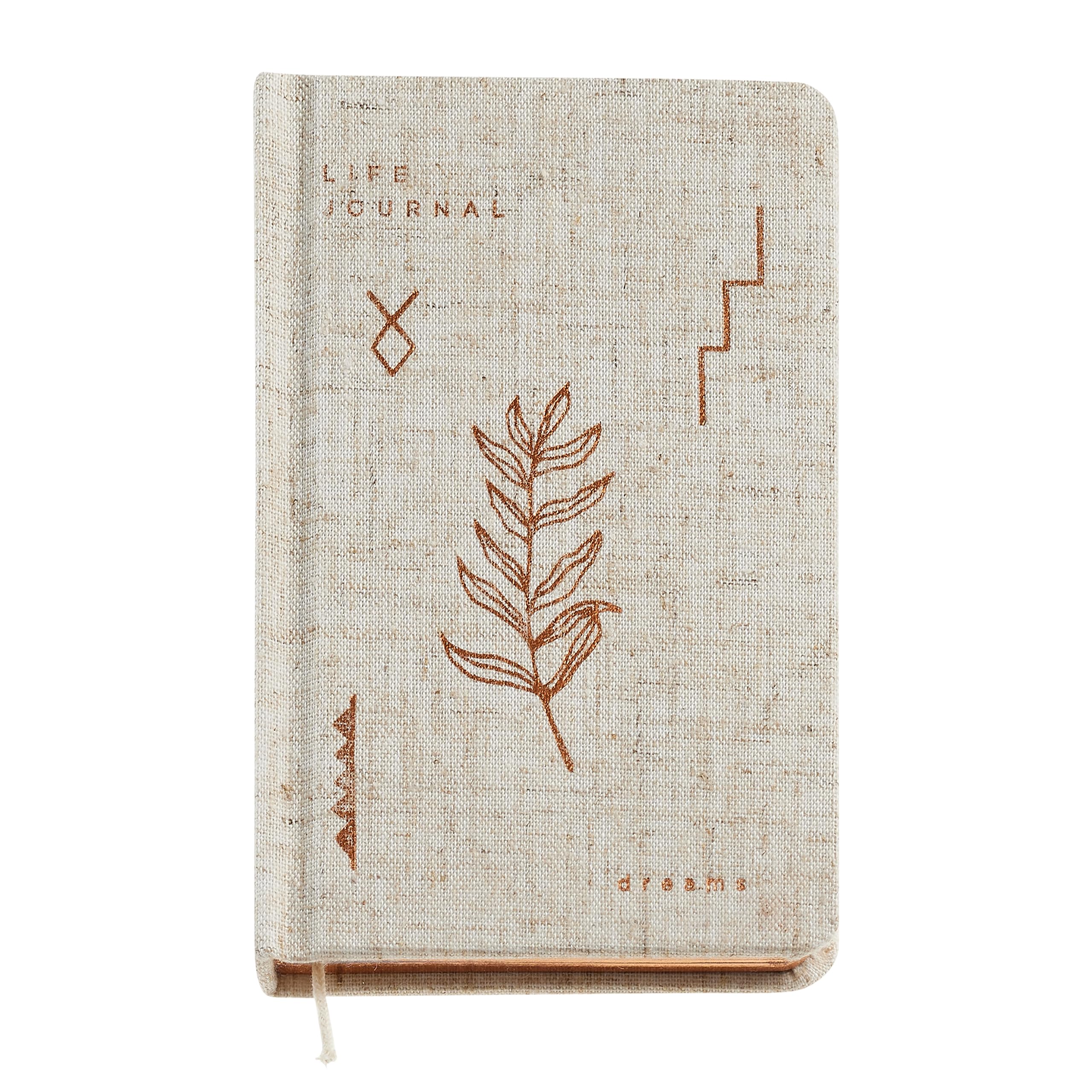 Miquelrius - Notebook logbook (92 x 144 mm), 100 plain white sheets, cardboard cover lined with linen, details in stamping and copper tinted cut