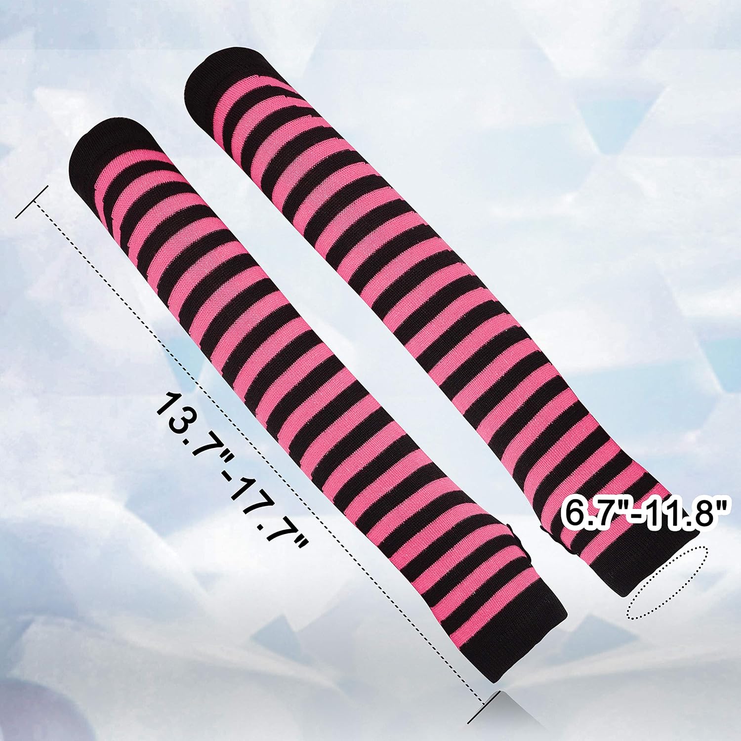 Bellady 3 Pairs Striped Arm Warmers Fingerless Gloves for Women, Pink at  Women’s Clothing store