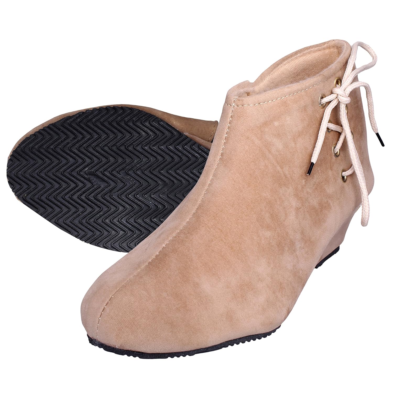 elegandra stylish suede dutch heel boots for women