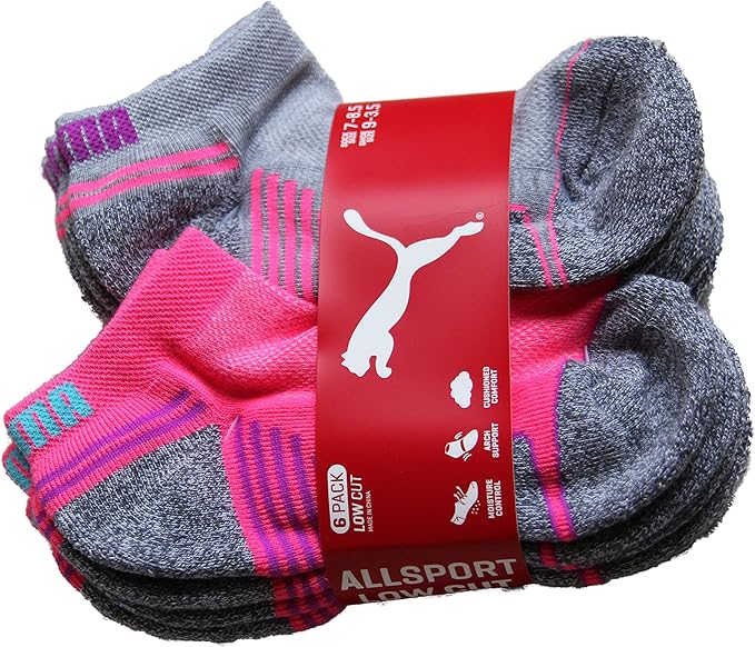 Puma Kids All Sport Cushioned Low Cut Socks 6 Pack Shoe