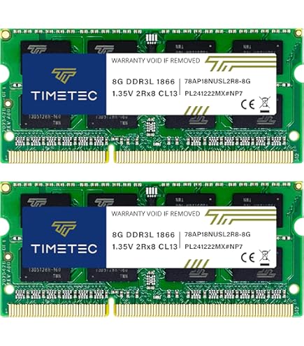 Crucial 16GB kit (8GBx2), 204-pin SODIMM, DDR3 PC3-14900, at