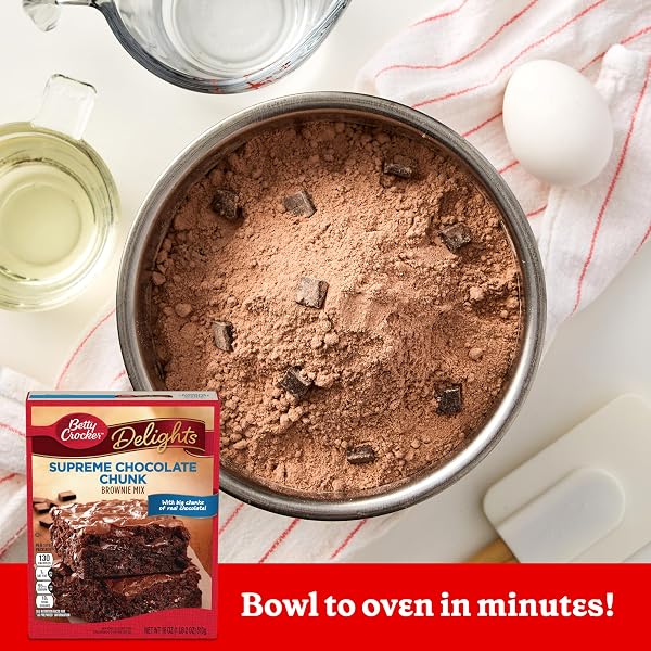 BETTY CROCKER SUPREME CHOCOLATE CHUNK BROWNIE MIX, 18 OZ