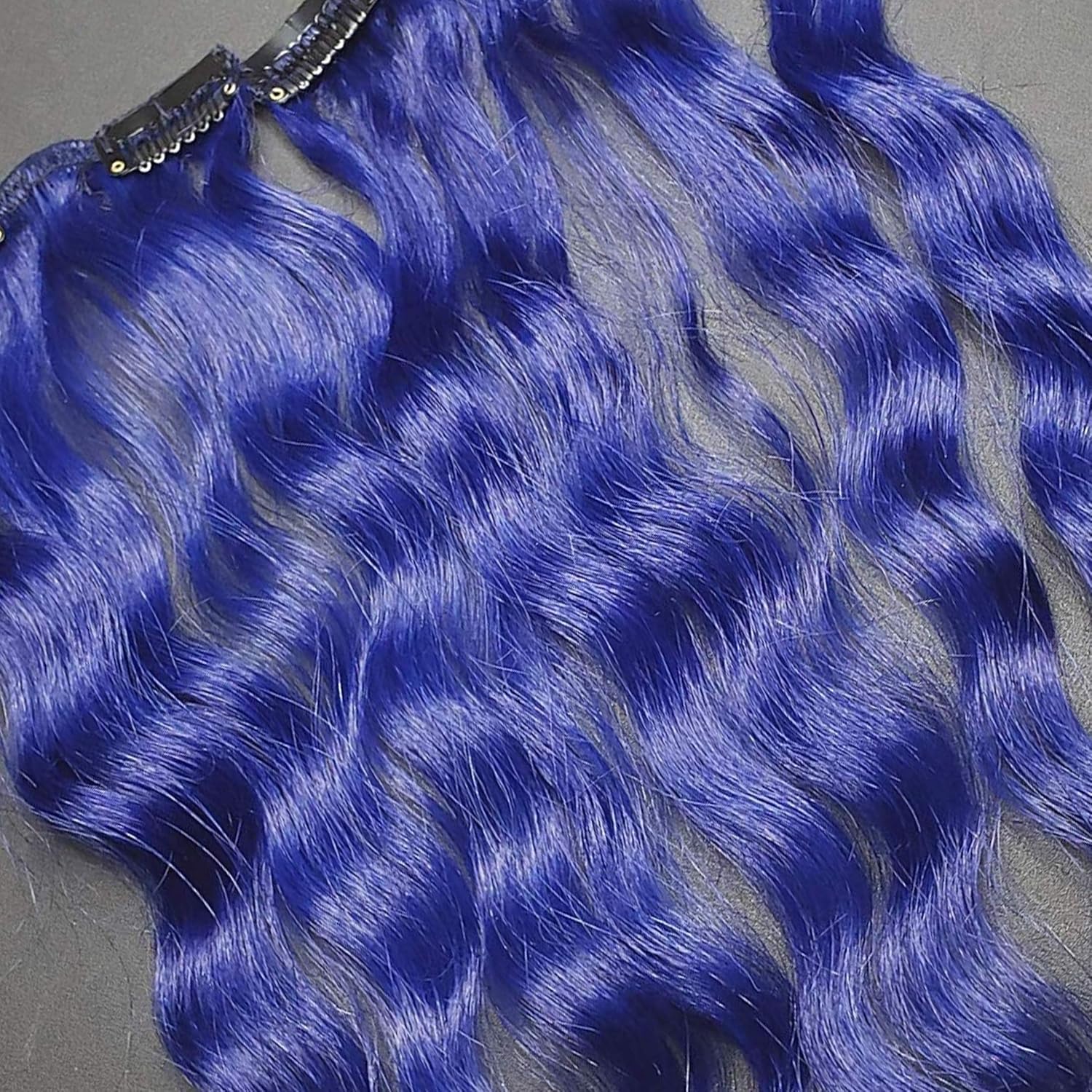 12 inch Blue Clip in Extensions Set Colored Human Hair