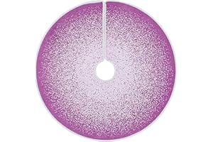 N&T NIETING Christmas Mini Tree Skirt, 24 Inch Purple Tree Mat with White Snowflake Printed for Xmas Tree Holiday Party Indoor Home Nightmare Before Christmas Decorations(Purple)