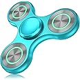 ATESSON Light Up Fidget Spinner Toys,Ultra Durable Stainless Steel Bearing High Speed Precision,Metal with Fluorescent,Focus Anxiety Stress Relief Boredom Fidget Spinners for Kids & Adults Blue