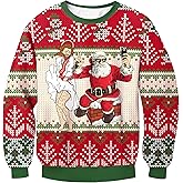For G and PL Unisex Christmas Ugly Funny 3D Print Sweatshirt Crew Neck Pullover