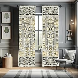 Ambesonne Southwestern Curtains, Abstract Geometric