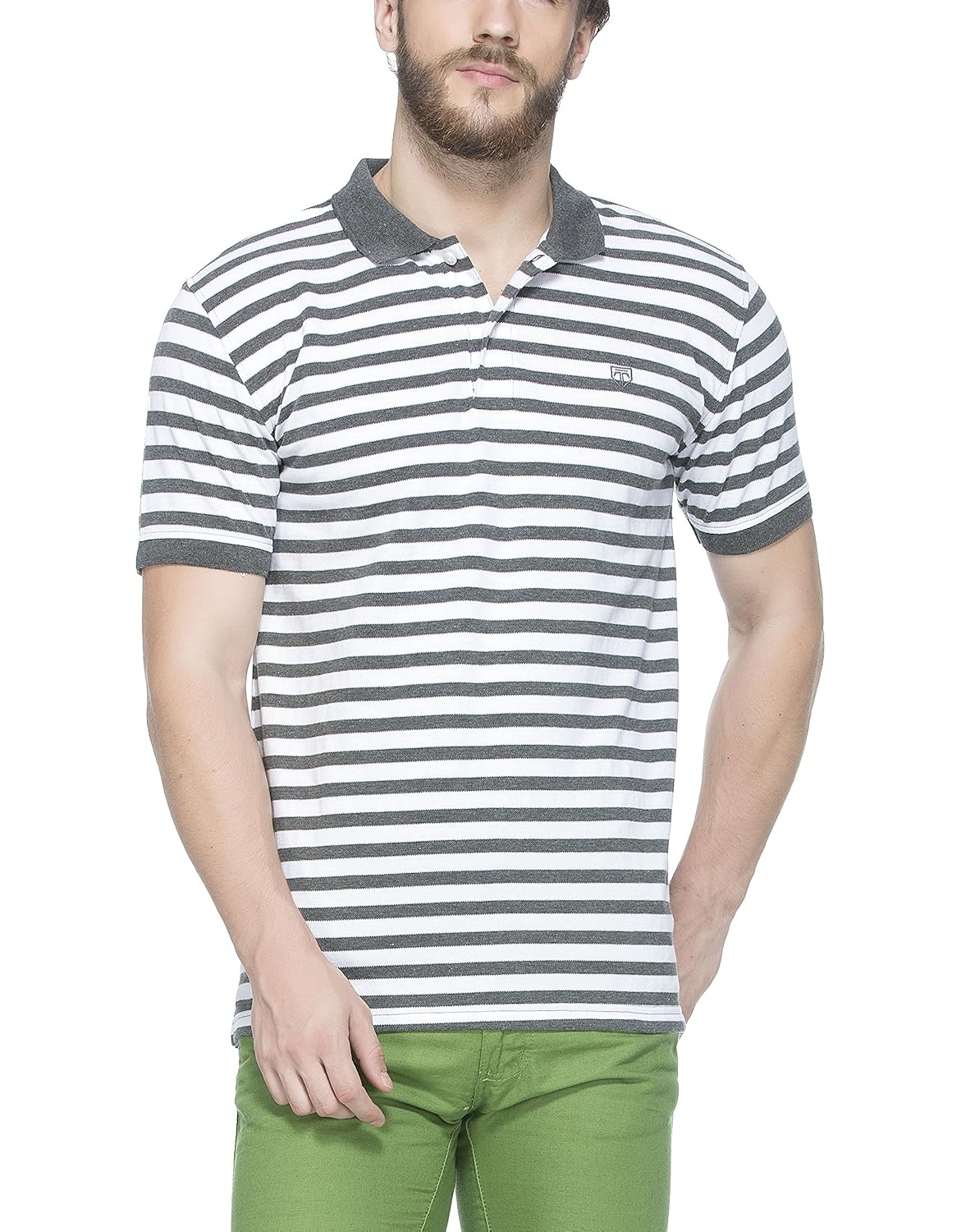 tinted men's cotton blend polo t-shirt
