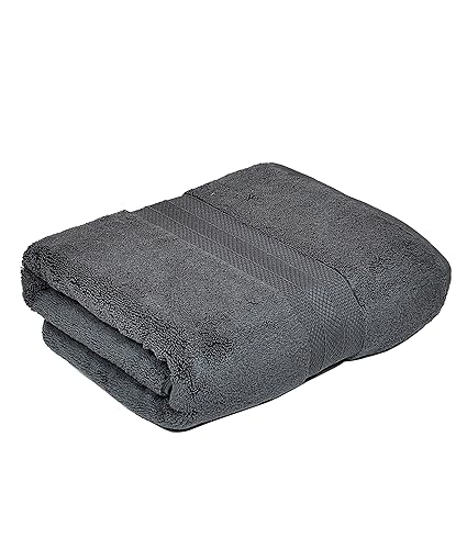 CASALINO Cotton Affluence 650 GSM Large Bath Towel (Dark Grey,75 X 150 cm)