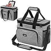 OPUX Soft Cooler Bag, Insulated Collapsible Lunch Cooler Tote for Men Work Camping Beach Travel, Portable Soft Sided Leakproof Waterproof Large Lunch Bag Box with Shoulder Strap 30 Cans, Heather Gray