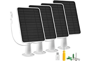 WININMETA Solar Panel Charger Compatible with Arlo Essential 2K Outdoor(2nd Gen)/Essential XL Camera(2nd Gen)/Essential Spotlight, 5W Solar Panel with IP65 Waterproof 10ft Micro USB-C Cable & Wall Mount, 4 Pack