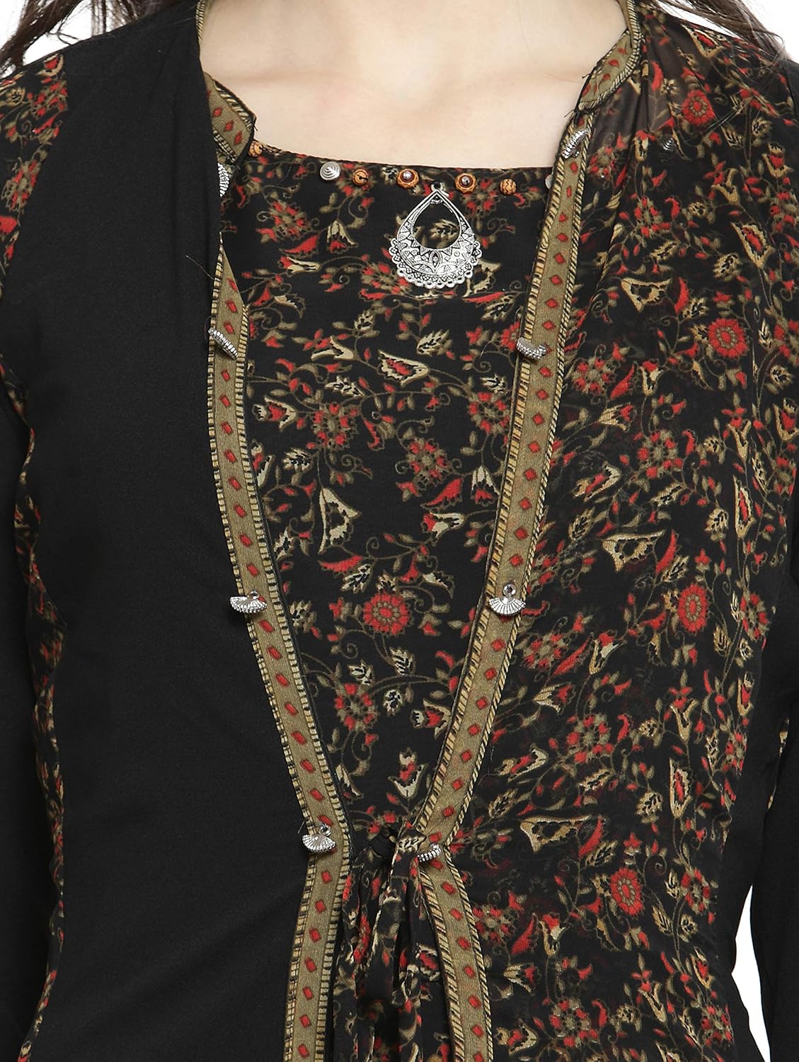 kvsfab georgette floral print flared dress [kvskr1126mrli]