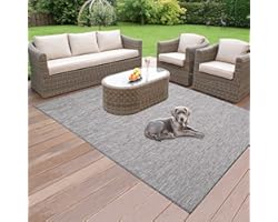 Ottomanson Sundance Collection Reversible Outdoor Area Rug, 5'3" X 7'3", Gray
