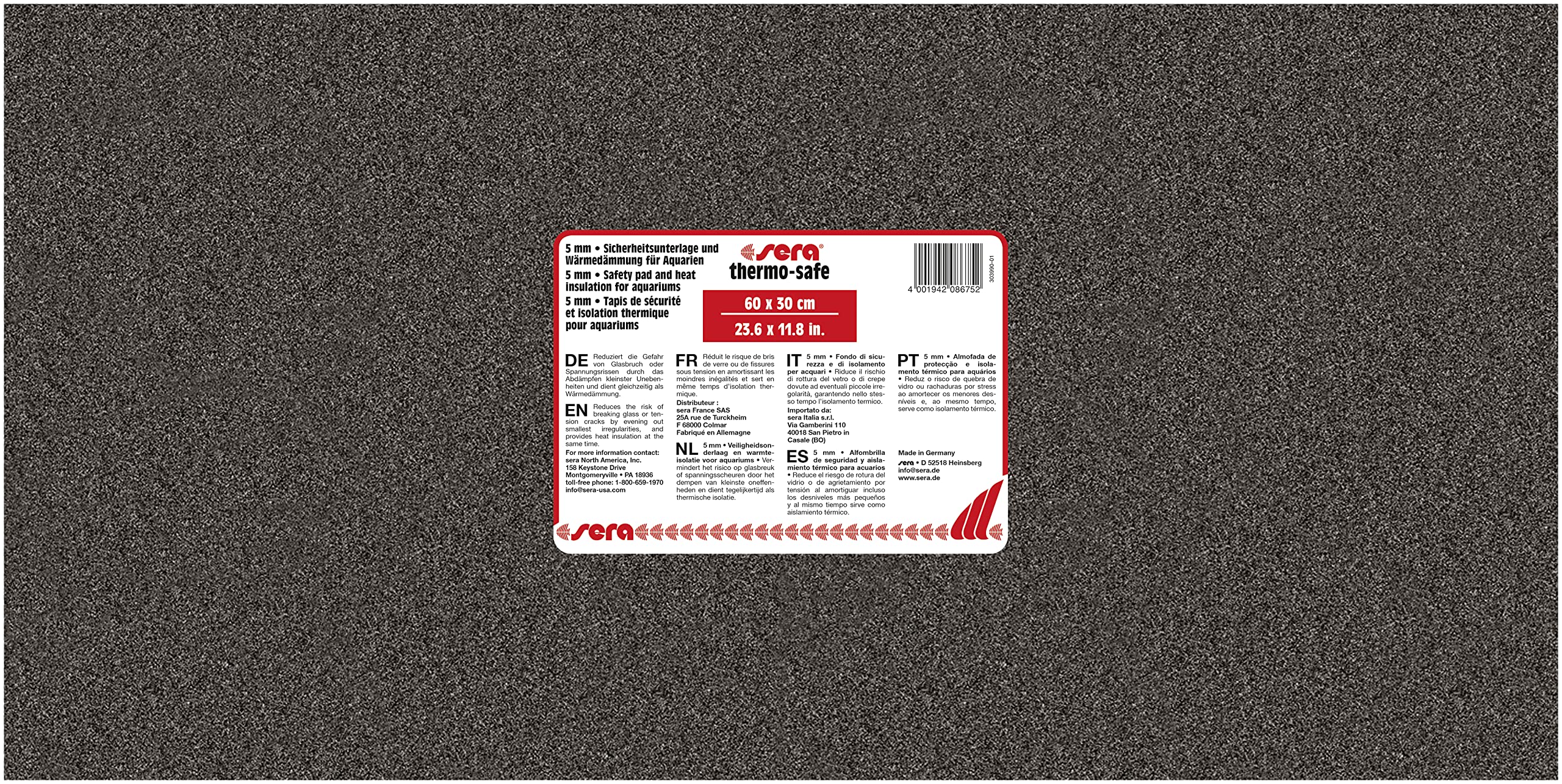 sera thermo-safe aquarium underlay, safety underlay and thermal insulation for aquariums