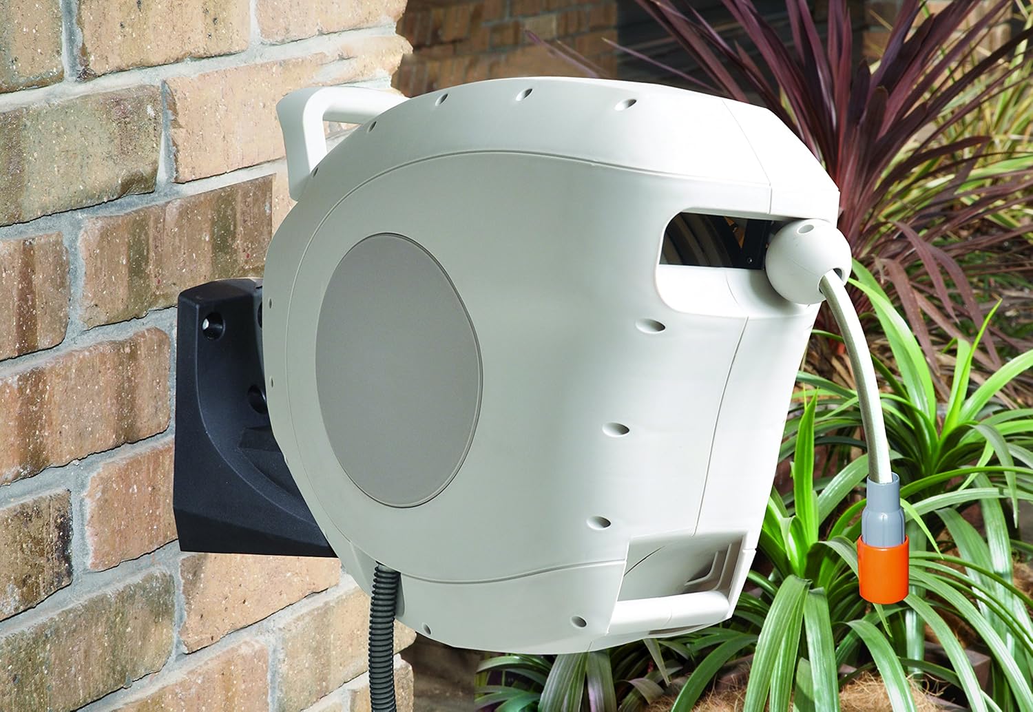 Sunneday Retractable Water Hose Reel, Large, Warm Gray