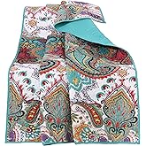 Greenland Home Nirvana 100% Cotton Quilted Throw Blanket, Teal