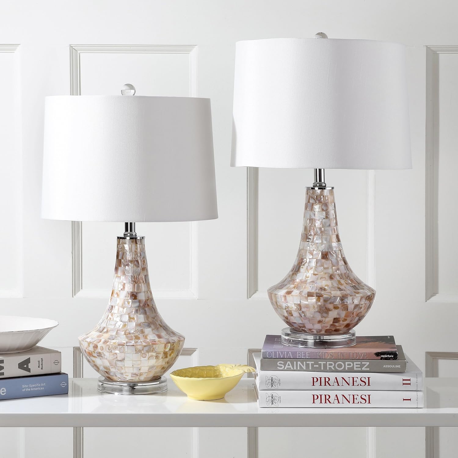 Best safavieh lighting white and gold table lamp (set of 2)