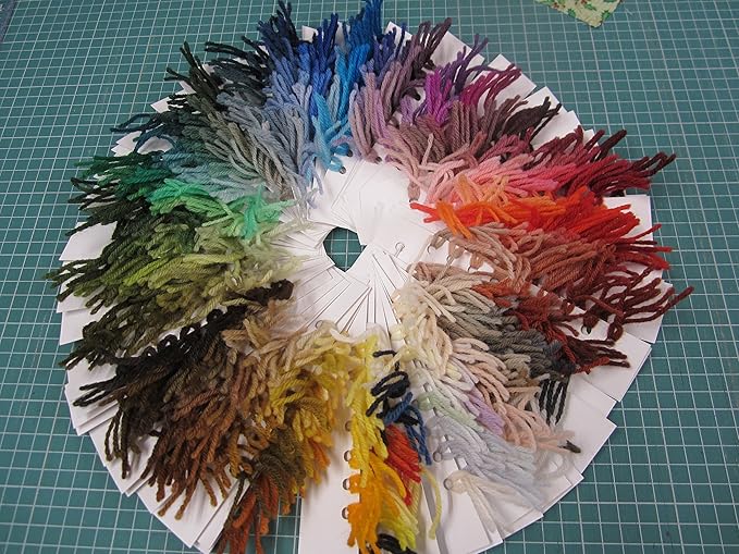 Appletons wool shade card covers all 421 shades in 58 families