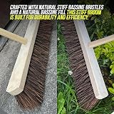TDBS 18in Outdoor Garden Broom with Wooden Handle and Bassine Bristles view 3