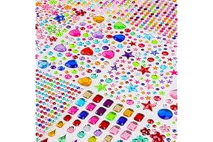 STICEARD 6059 PCS Gem Stickers,Gem for Crafting,Jewels Rhinestones for Crafts,Self Adhesive Stick on Gems Gemstones Diamond Stickers for Face Scrapbook Supplies DIY Craft Art,Heart Pearl Small Sticker for Kids