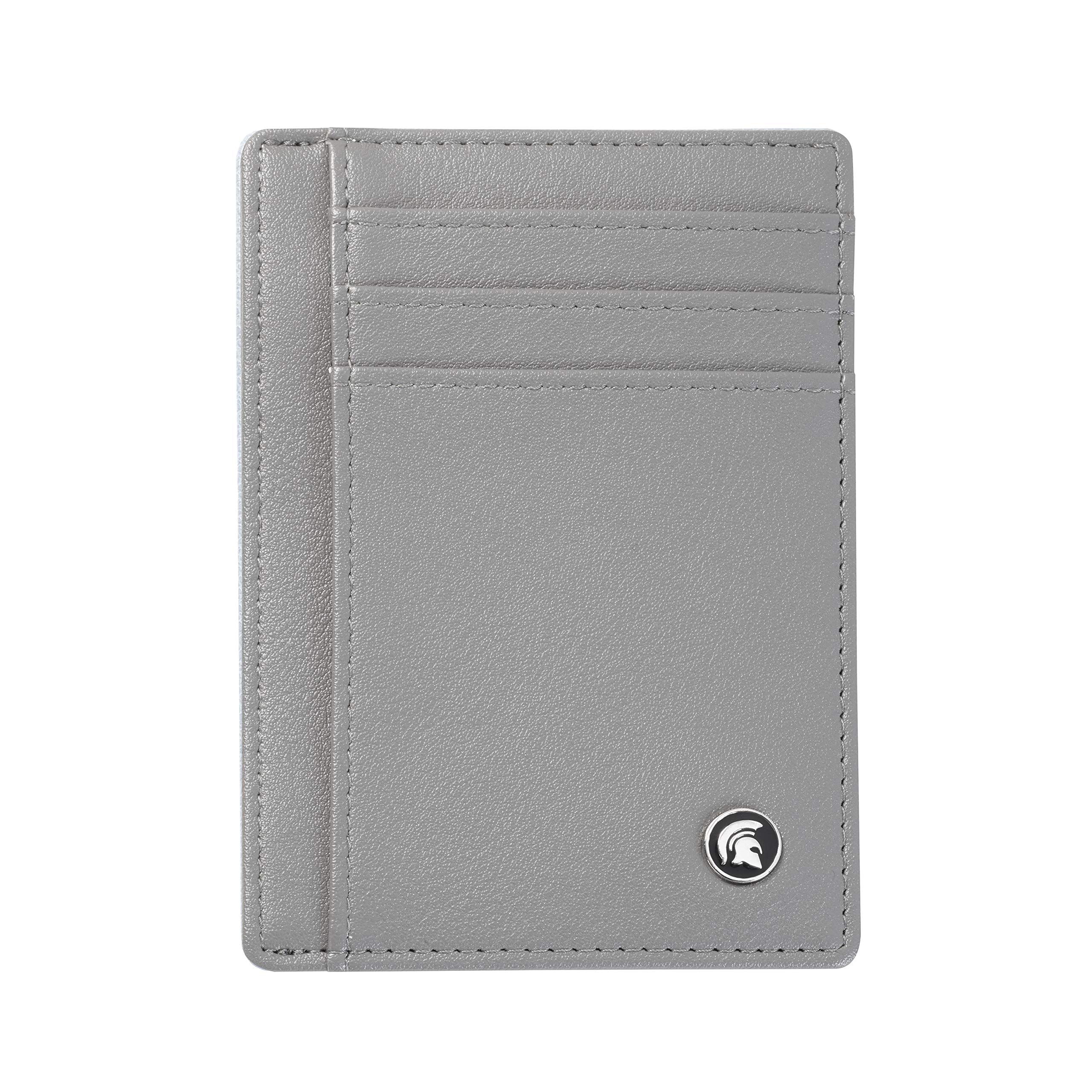 POWR Mens Wallet, Slim RFID Blocking Minimalist Credit Card Holder (Grey), Holds up to 7 Cards and Bank Notes, Ideal for Travel