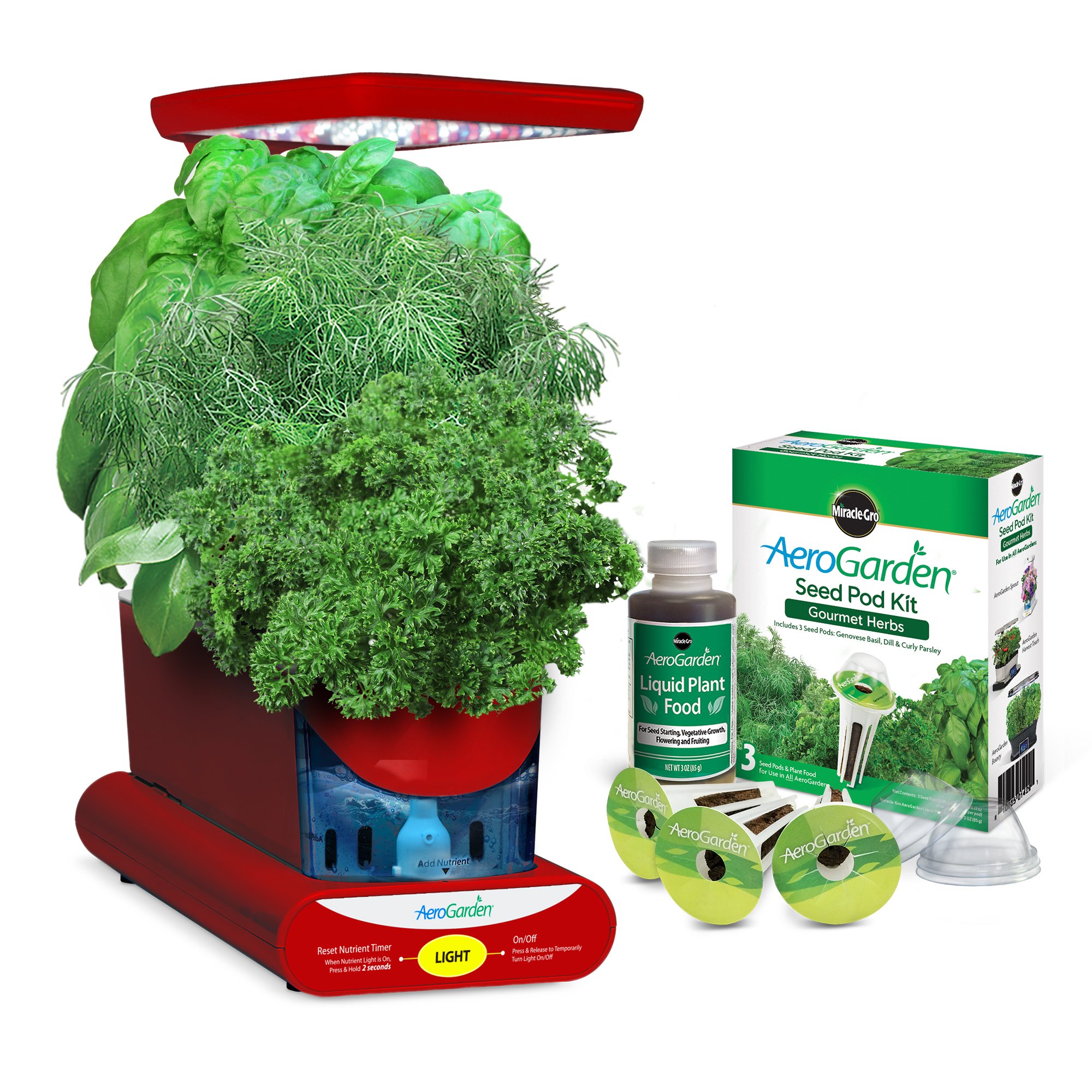 MiracleGro AeroGarden Sprout LED with Gourmet Herb Seed Pod Kit Red eBay