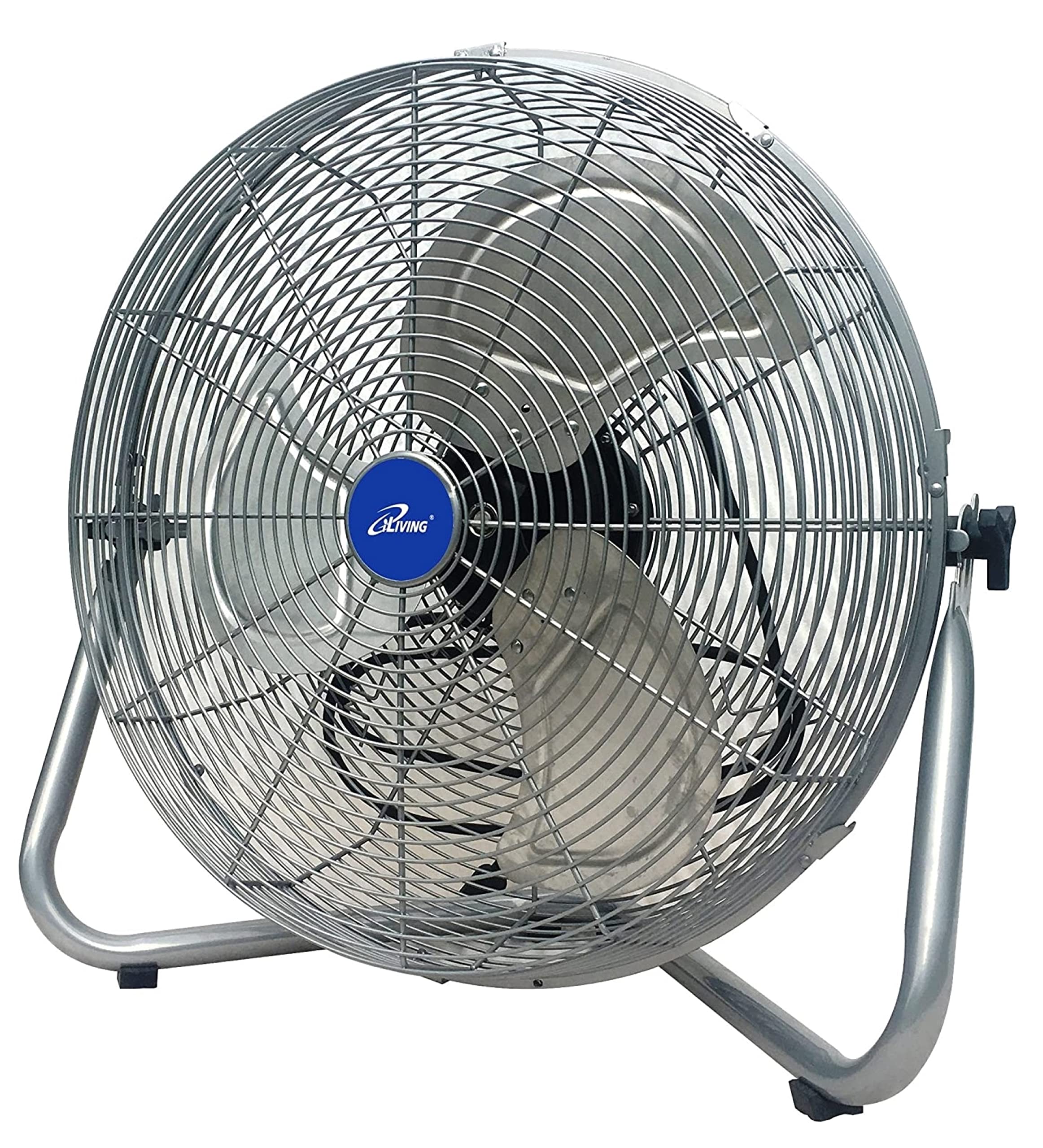 iLIVING 20 Inch 7500 CFM Turbo High Velocity Floor Fan, 3-Speed Heavy Duty Metal Fan for Office, Commercial, Workstation, Greenhouse, Garage, Warehouse, Shop Attic Use, Silver, UL Listed