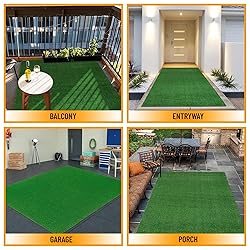 Ottomanson Artificial Grass Turf 5'3" x 8'2" Indoor