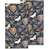 CXULIN Ginkgo Leaves Hand Towels Set of 2 - Vintage Floral Fingertip Polyester Cotton Soft Bath Towels for Bathroom, Kitchen, Hotel, Spa - 14"X28"